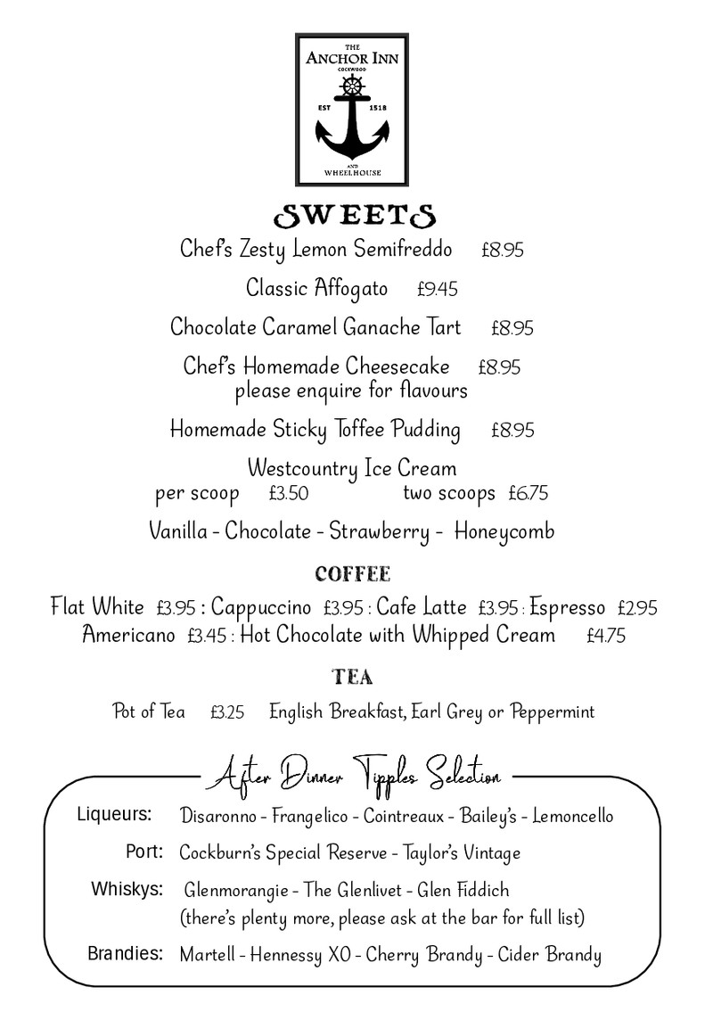 Sweets menu preview